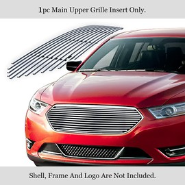 APS Premium Stainless Steel SS Chrome Billet Grille Grill Insert Compatible with Ford Taurus 2013 2014 2015 2016 2017 2018 2019 SHO Logo Cover Main Upper N19-A73956F
