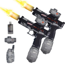 EpaotKryn Electric Water Gun for Kids Ages 8-12-Automatic Water Gun with Automatic High Power, Long Range 28-32 FT,Beach Toys for Summer Outdoor Fun, Black*2