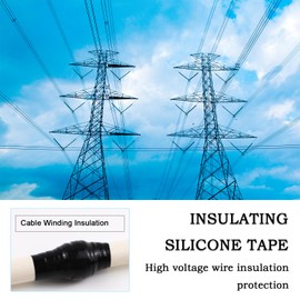 FOURGUN Self Fusing Silicone Tape Black 1" x 16.4FT Heavy Duty Waterproof Leak Proof Repair Tape for Plumbing Hose Pipeline Electrical Wrapping Emergency Seal for Hot/Cold Pipes & Tools
