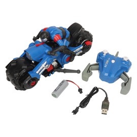 1:10 Scale Remote Control Motorcycle Toy High Speed RC Stunt Motorcycle with Riding Figure Blue