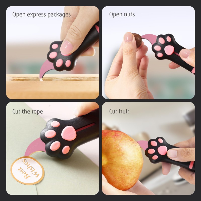 MEOWKIT Cat Paw Box Cutter Retractable with Cat Paw Handle,