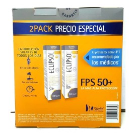 Eclipsol Ultra Crema Protector Solar Facial y Corporal FPS50+, Hipoalergénico, Textura Ligera y Resistente al Agua, Uso Diario para Toda la Familia, 125 g y 60g