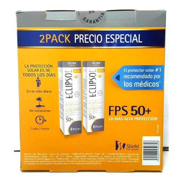 Eclipsol Ultra Crema Protector Solar Facial y Corporal FPS50+, Hipoalergénico,