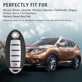 CARFIB for Nissan Key Fob Cover Accessories Altima Armada Maxima Sentra Murano Versa Rogue 2022 2021 2020 2019 Key Case Holder Car Remote Key Chain Ring Women Men TPU Gray Silver