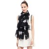 Lina & Lily Rabbit Bunny Print Women's Scarf Oversize (Black)(Size: