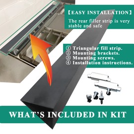 30" Slide In Range or Stove Rear Filler Trim Kit, Universal Fill Strip for Gap Between Slide-In Stove Range and Wall, W10113901A Compatible with Whirlpool and Most Brand, Durable Aluminum, Black