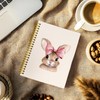 THDSE Coquette Pink Bows Bunny Notebook, Easter Rabbit Animal Spiral