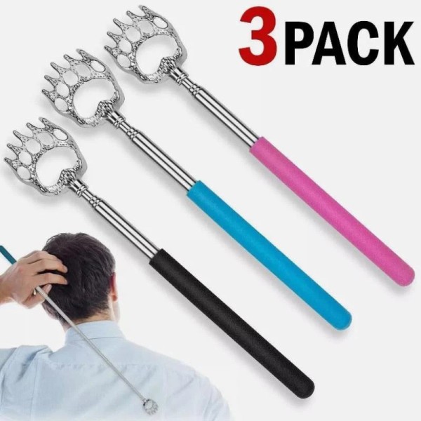 Unbranded 3Pack Bear Claw Telescopic Metal Back Scratcher Back Extendable