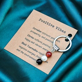 WXCATIM Crystal Keychain Positivity Gifts Encouragement Gifts For Women Men Inspirational Keychains Positive Energy