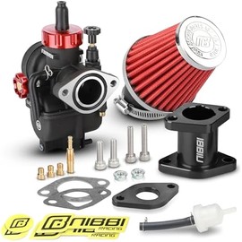 NIBBI Carburetor Pefect for Predator 212,with Intake Manifold 48mm Air Filters,for Coleman,Predator 196cc 212cc 224cc Engine Performance Parts(Black)
