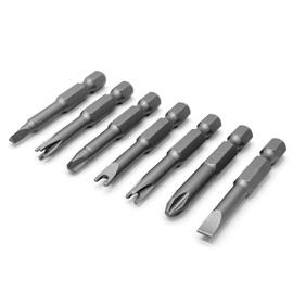 OHIY Special Shape Screwdriver Insert Bit Set Phillips Slotted U-Shape Y-Type Triangle Inner Cross 3-Points Durable CR-V Steel 2" Long Shank with Standard 1/4" Hex Drive