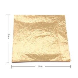 Meiyea Gold Leaf Gilding Flakes Imitation Gold Metallic Foil Flakes for Nails Art, Paintings, DIY Crafts, Resin Art (Each Pack 100 Gold Foil Sheets)