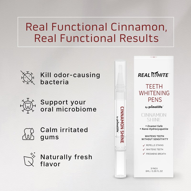 Primal Life Organics Real White Teeth Whitening Pens, All-Natural, Peroxide-Free,