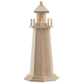 Rayher Lighthouse Wooden Height 25 cm Nautical Mediterranean Decoration Decorative Lighthouse Perfect for Maritime Decorations 6199100