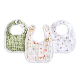 aden + anais essentials snap bibs sage woodland 3 pack
