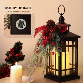 Christmas Lanterns Christmas Decorative Lantern Snow Globe Christmas Decorations Indoor Outdoor Flashing Candle Lights, Dining Table Fireplace Decoration Hanging Candle Lanterns Holiday Decor