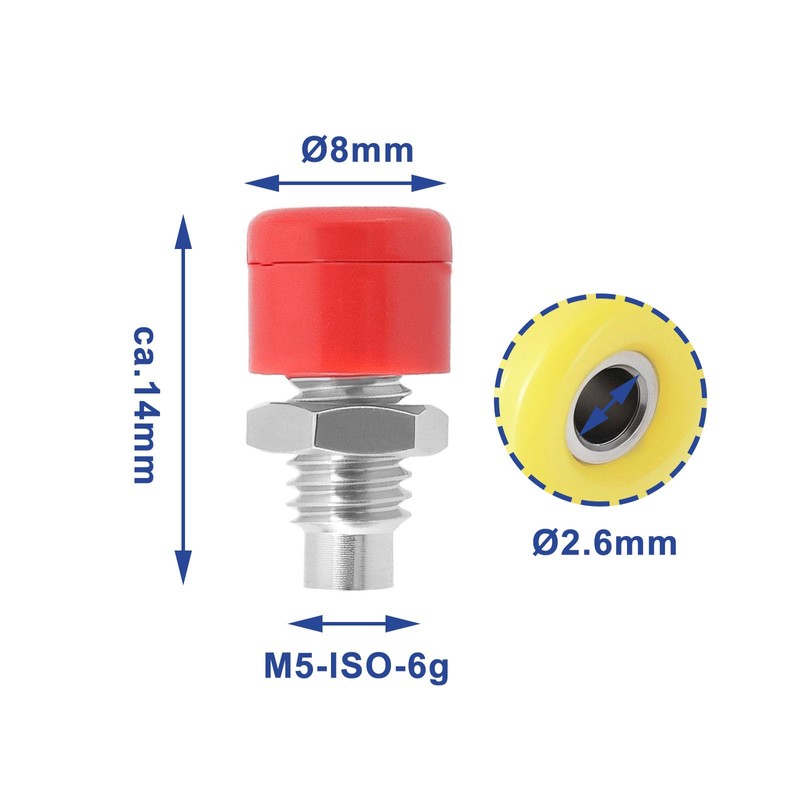 ECSiNG Pack of 10 2.6 mm Banana Socket Terminals Banana