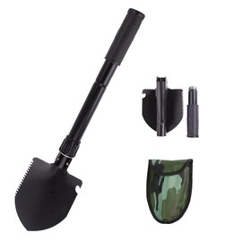 KOMUNJ Folding Spade Field Spade Hoe Saw, Premium Alloy Steel, Removable Snow Shovels for Survival, Garden, Camping