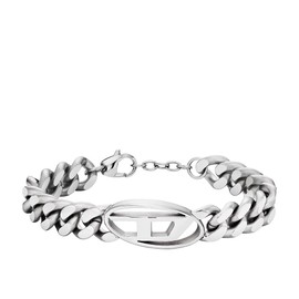 DIESEL DX1432040 Men's Stainless Steel Chain Bracelet, Length: 198 mm + 18 mm, Width: 32 mm, Height: 15.5 mm, Stainless Steel, No gemstone