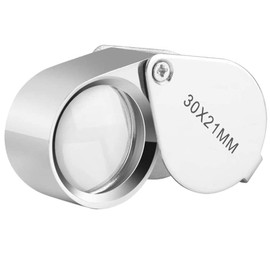 Jewelers Loop Magnifier Glass,30x 21mm Jewelers Eye Magnifying Glass for Gems, Jewellery, Coins, Map, Stamps, Currency Detect and Elders Gift