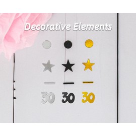 Giftota 30th Anniversary Confetti with Various Foils, Number 30 Table Confetti Decorations for Wedding, Birthday, Festivals, Party Supplies, Black Gold Silver, 3.53 oz