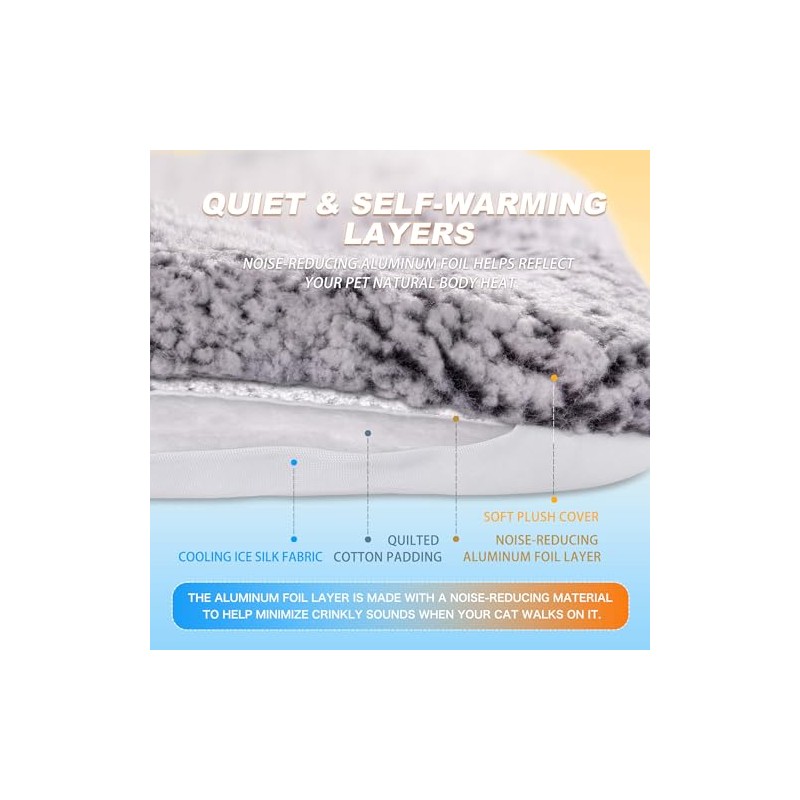 Dog Cooling Mat, Self Warming Cat Bed, Reversible Warm &
