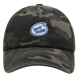 JPAK Geek Inside Premium Dad Hat Embroidered Cotton Baseball Cap Geeky Nerd Black Camo