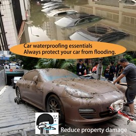 Universal Plastic Car Cover,Fully Enclosed Sealed Car Flood Cover,Reusable Plastic Car Cover,Prevent Cars from Being Flooded,PE Material 13.1×22.9ft Suitable for Most Cars and SUVs