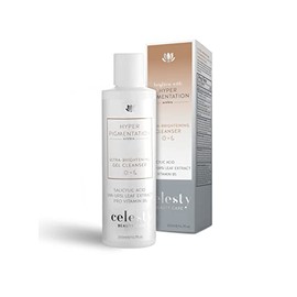 Gel Limpiador Facial Iluminador Celesty Beauty, Gel Limpiador Facial Con Vitamina C, Ácido Glicólico (Aha), Ácido Salicílico (Bha), Extracto De Hoja  