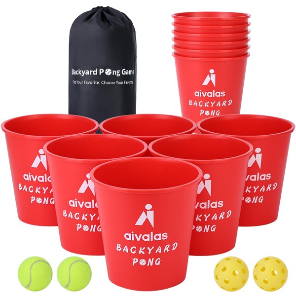 Aivalas Yard Pong Outdoor Games Set, Giant Yard Pong Game