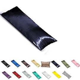 TAOSON Silky Soft Satin Body Pillow Cover Pillowcase Pillow Protector Cushion Cover with Zippers (21"x54",Navy Blue)