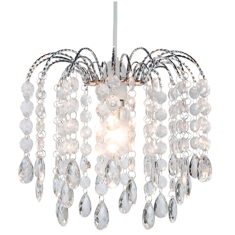 Contemporary Waterfall Designed Pendant Light Shade with Transparent Acrylic Droplets