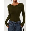KIRUNDO Going Out Tops for Women Boat Neck Long Sleeve