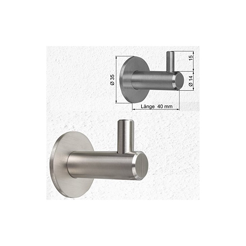 Stahlia 2 Coat Hooks Brushed Stainless Steel Coat Hooks Wall