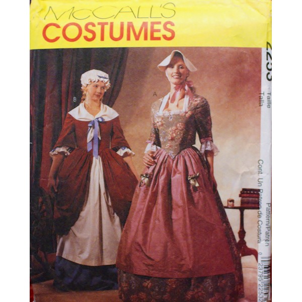 OOP McCalls Costume Pattern 2253. Misses Szs 10,12,14 Revolutionary War