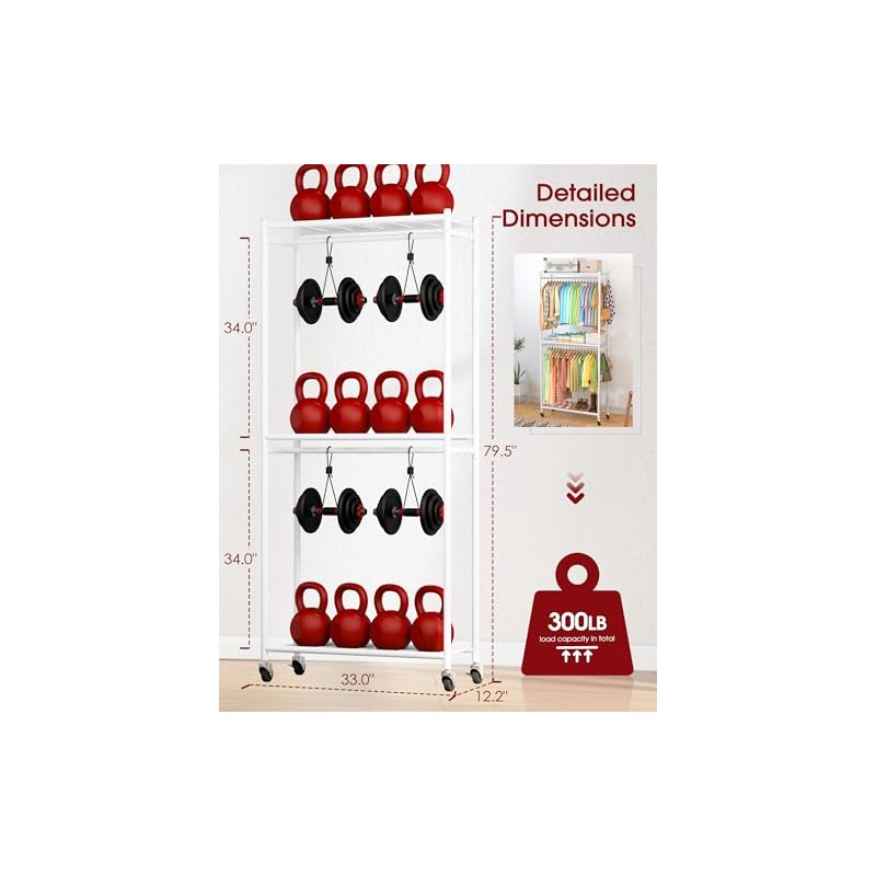 Sakugi Heavy-Duty Clothes Rack - 33.0" x 12.2" x 79.5"
