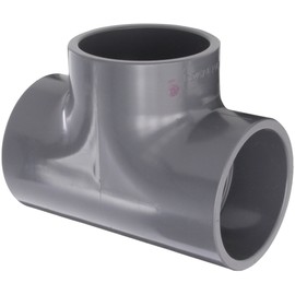 GF Piping Systems PVC Pipe Fitting, Tee, Schedule 80, Gray, 1" Slip Socket