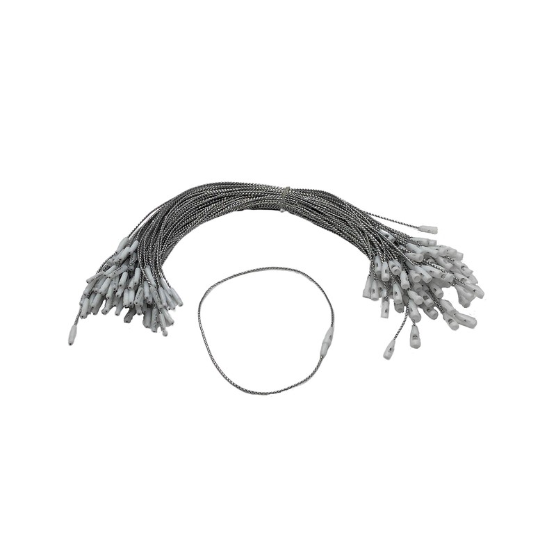 100 Pack Silver Metal Christmas Ornament Precut String Hangers with