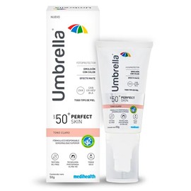 Umbrella Perfect Skin Tono Claro  Base Fluida Tipo Maquillaje con Protector Solar Facial SPF 50  Corrector de Imperfecciones de la Piel  Todo Tipo de 