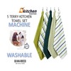 Olivia Rocco 5 Pack Terry Kitchen Tea Towels Cotton Super