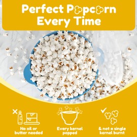 POPCO Popco Silicone Popcorn Maker - Microwave Popcorn Popper with Handles - Collapsible Bowl, Heat-Resistant, Easy to Clean, Ideal for Family Movie Nights, 15-Cup Capacity - Light Blue