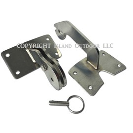 UDS Stainless Lid Hinge Kit, Ugly Drum Smoker Mod Parts - Stainless - Quick release