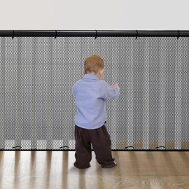 Cupount Banister Guard for Baby- Balcony Safety Netting for Pets - Stair Railing Baby Proof - Baby Gate for Stairs (Black, 120x40 Inch (Pack of 1))