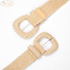 JasGood Straw Braided Elastic Belt for Women Wide Waist Belt