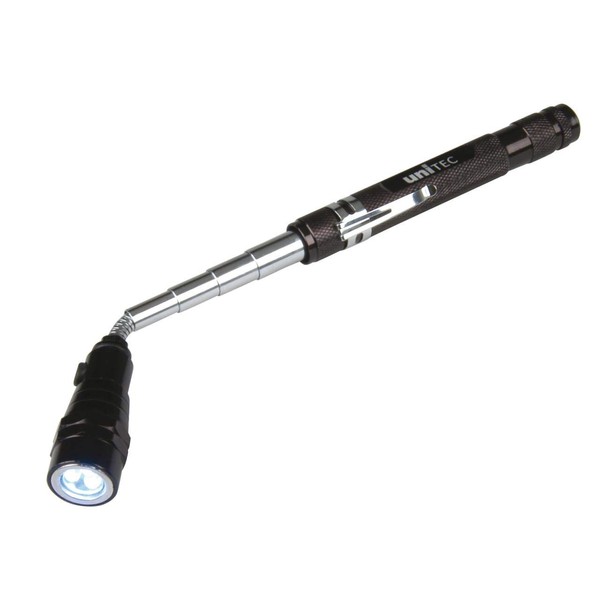 UNITEC LED Teleskop Taschenlampe mit Magnet, schwarz