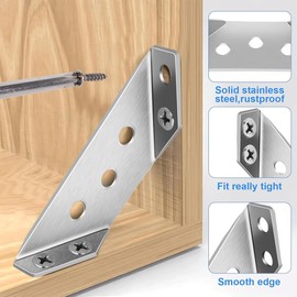 20 pieces corner connectors, stainless steel, Jeboler corner brackets, triangle support, angle connectors, metal angle brackets, mounting brackets