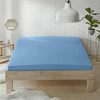 Erwin Müller Fitted Sheet, Renforcé Würzburg, Plain, Blue, Size 90