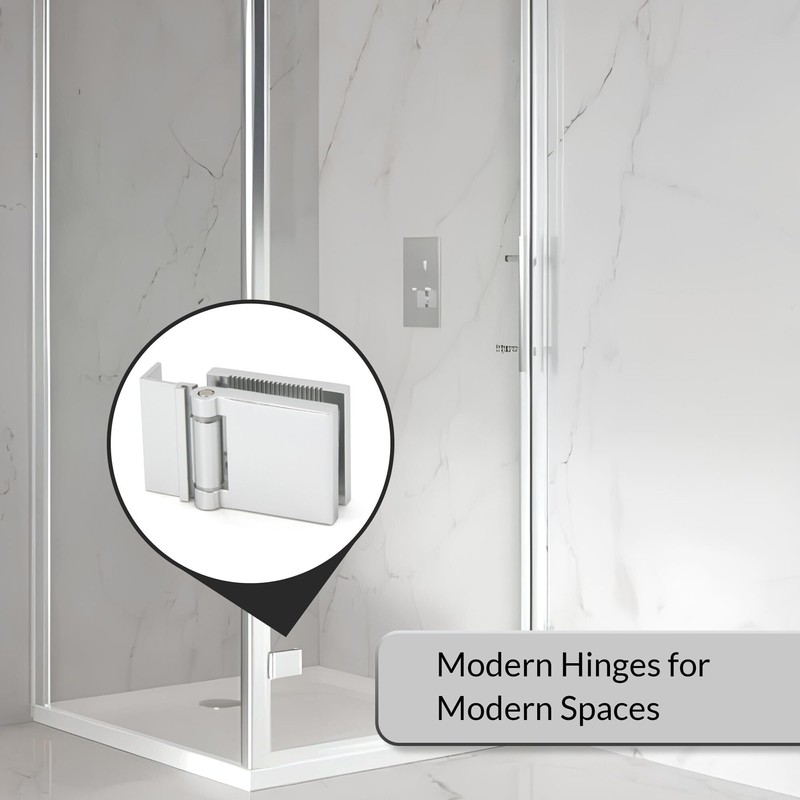 FHC JMH1LCH L-Mount Universal Hinge for 1/4" Glass - Polished