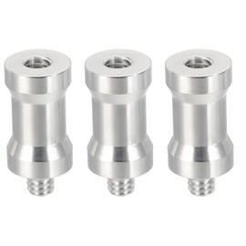 PATIKIL Camera Spigot Screws Converter 1/4" to 1/4" Female to Male, 3 Pack Tripod Screw Adapter Spigot Stud for Light Stand Hot Shoe Cold Shoe Adapter Ball Head Flash, Silver
