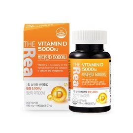 The Real (더리얼)더리얼 비타민D 5000IU 150mg x 180캡슐 x 6박스 (The Real) The Real Vitamin D 5000IU 150mg x 180 Capsules x 6 Boxes